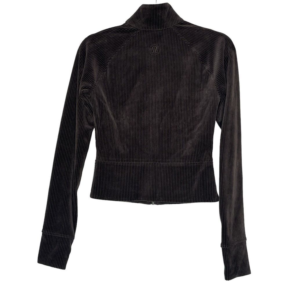 Lululemon Scuba Track Jacket Women's Velvet Espresso Brown Corduroy‎ Size 2 - Picture 2 of 5